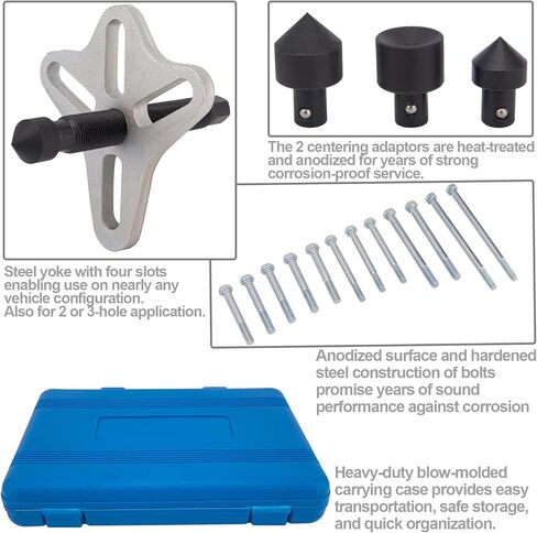 BOOTOP PIN مجموعة أدوات سحب عجلة القيادة 49 قطعة مجموعة سحب الموازن التوافقي أداة إزالة عجلة القيادة مجموعة أدوات سحب عجلة القيادة أداة تثبيت عجلة القيادة تعمل على معظم السيارات والشاحنات الصغيرة وسيارات الدفع الرباعي in Kuwait