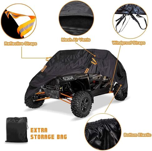 غطاء UTV X3 مقاوم للماء من قماش أكسفورد شديد التحمل لجميع أغطية حماية الطقس لـ Can-Am Maverick X3 XMR XRC MR R/X DS RS RC Turbo R 900 HO Polaris RZR/XP Turbo S، 2-3 مقاعد in Kuwait