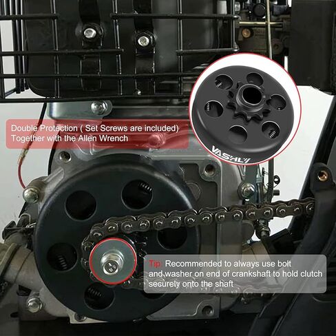 VASHLY Go Kart Clutch 3/4" Bore 10T with #40 41 420 Chain for Go Kart Minibike and Fun Kart Engine in Kuwait
