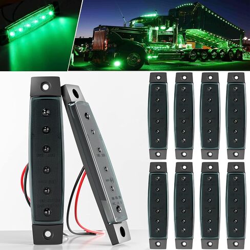BJZ مصابيح LED للمقطورة باللون الأزرق 6 مصابيح LED لتخليص العلامات الجانبية 12 فولت 3.8 بوصة شريط ضوء إشارة أمامي وخلفي مقاوم للماء لشاحنة المقطورة فان بيك اب ATV UTV RV، 10 قطع in Kuwait