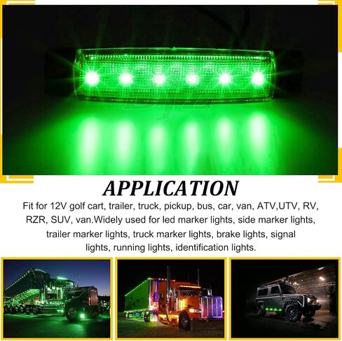 BJZ مصابيح LED للمقطورة باللون الأزرق 6 مصابيح LED لتخليص العلامات الجانبية 12 فولت 3.8 بوصة شريط ضوء إشارة أمامي وخلفي مقاوم للماء لشاحنة المقطورة فان بيك اب ATV UTV RV، 10 قطع in Kuwait
