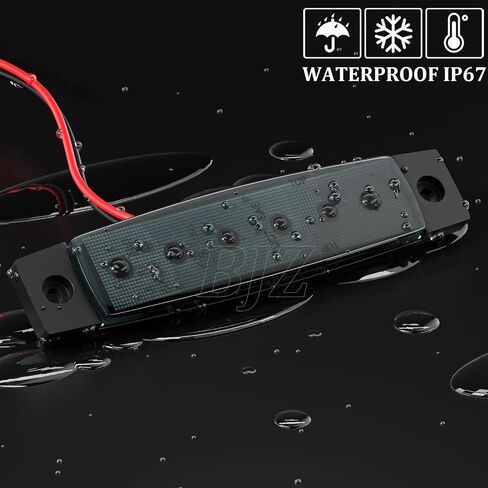 BJZ مصابيح LED للمقطورة باللون الأزرق 6 مصابيح LED لتخليص العلامات الجانبية 12 فولت 3.8 بوصة شريط ضوء إشارة أمامي وخلفي مقاوم للماء لشاحنة المقطورة فان بيك اب ATV UTV RV، 10 قطع in Kuwait