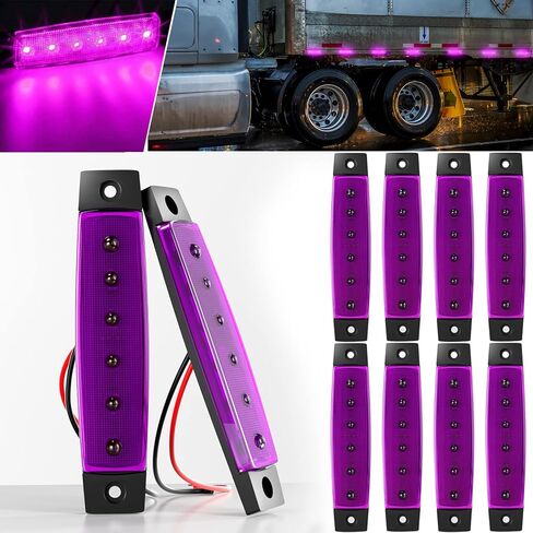 BJZ مصابيح LED للمقطورة باللون الأزرق 6 مصابيح LED لتخليص العلامات الجانبية 12 فولت 3.8 بوصة شريط ضوء إشارة أمامي وخلفي مقاوم للماء لشاحنة المقطورة فان بيك اب ATV UTV RV، 10 قطع in Kuwait