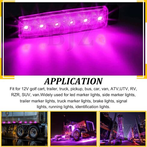 BJZ مصابيح LED للمقطورة باللون الأزرق 6 مصابيح LED لتخليص العلامات الجانبية 12 فولت 3.8 بوصة شريط ضوء إشارة أمامي وخلفي مقاوم للماء لشاحنة المقطورة فان بيك اب ATV UTV RV، 10 قطع in Kuwait