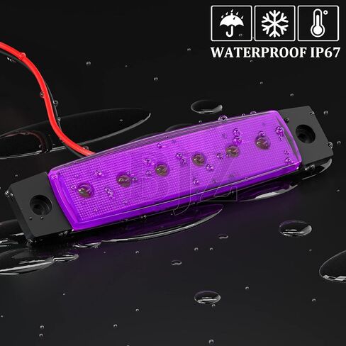 BJZ مصابيح LED للمقطورة باللون الأزرق 6 مصابيح LED لتخليص العلامات الجانبية 12 فولت 3.8 بوصة شريط ضوء إشارة أمامي وخلفي مقاوم للماء لشاحنة المقطورة فان بيك اب ATV UTV RV، 10 قطع in Kuwait