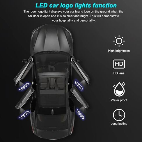 Joysup 4 PCS LED Car Door Lights Logo Projector Compatible for RX ES GX LS LX is GS RC UX200, No Fade 3D Shadow Light Upgraded Welcome Projector in Kuwait