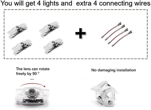 Joysup 4 PCS LED Car Door Lights Logo Projector Compatible for RX ES GX LS LX is GS RC UX200, No Fade 3D Shadow Light Upgraded Welcome Projector in Kuwait