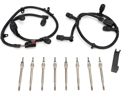 مجموعة أسلاك FOMIUZY 6.0 Powerstroke Glow Plug + أداة إزالة تناسب Ford F250 F350 F450 E350 E450 Super Duty Excursion 2004-2010 محرك الديزل 4C2Z-12A690-BA 5C3Z-12A690-A 5C3Z12A690A 4C2Z12A690AB in Kuwait