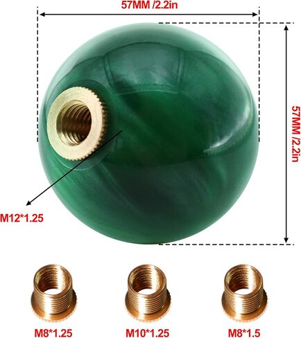 HiSport 5 Speed Gear Shift Shifter knob, Car Racing Sphere Shift Knob Universal with 3 Adapters for Manual Car (M 8 * 1.25, M 10 * 1.25, M 10 * 1.5, M 12 * 1.25) in Kuwait
