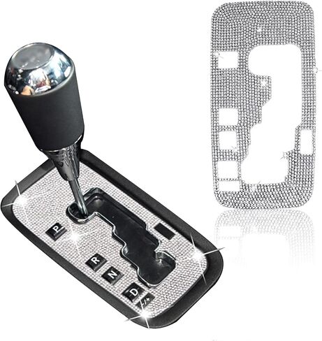 ملصق إطاري لصندوق ناقل الحركة من HAOBO Bling Gear Shift، ملصقات تزيين لوحة ناقل الحركة المتوافقة مع J-eep Wrangler 2012-2018، ملحقات داخلية للسيارة Bling للنساء والرجال (أبيض) in Kuwait