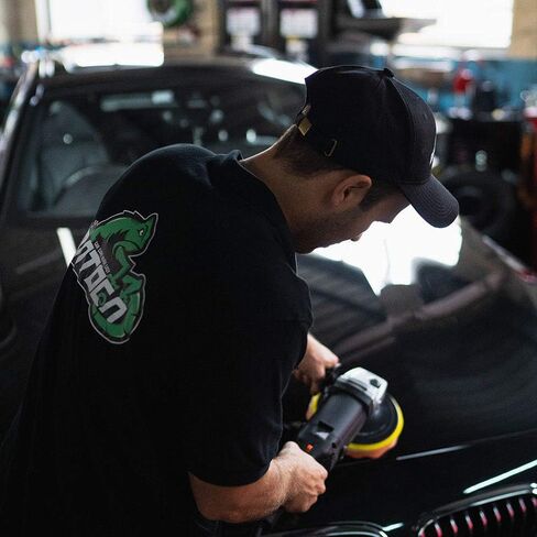 ملمع باتوكا - ملمع سيارة دوار - آلة شمع، مجموعة تفاصيل السيارة، 7 بوصة 180 مم / 1200 وات، 6 سرعات متغيرة تصل إلى 3000 دورة في الدقيقة مع وسادات إسفنجية، وسادات صوف لمخازن السيارات وملمعاتها in Kuwait