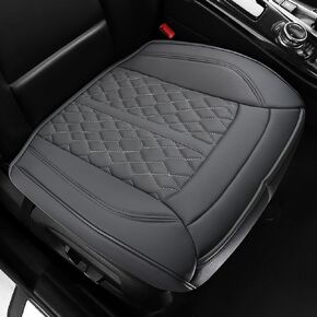 Pariiaodin 1-Pcs Premium Leather Car Seat Covers for Bottom Front Seats, Waterproof Padded Seat Covers for Cars, Universal Fit Seat Cushion Protector for Most Cars, Sedan, Truck, SUV(Beige)