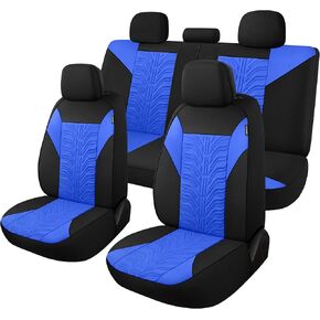 Car Seat Covers Front Set, Washable and Breathable Premium Cloth Seat Covers for Cars, Universal Fit for Most Car Interior Covers-Sedan Truck SUV(Black)
