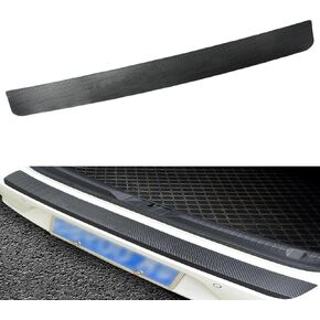 Rear Bumper Protector Guard Trunk Rubber Protection Strip Rubber Scratch-Resistant Trunk Door Entry Guards Car Accessory for SUV/Cars - Universal Black Checkered with Full 3M Tape Pack-1