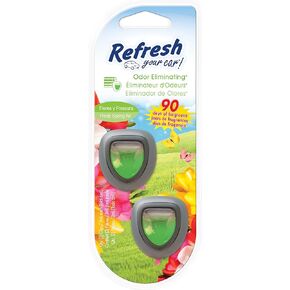 Refresh Your Car Air Freshener, Odor Eliminator, Set of 2 Mini Car Oil Diffusers, Hawaiin Sunrise Scent, Refresh Your Car