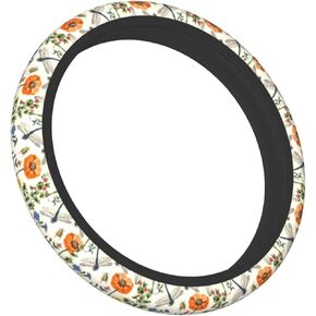 Steering Wheel Cover for Women Men Colorful Fish Art Fishes Sea Life Neoprene Steering Wheel Protector Universal Fit Most Car Sedans SUVs - 15 Inch