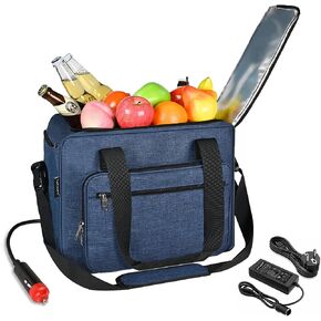 Electric Car Cooler for Vehicles, 26 QT Cooler Bag,12V Plug in Cooler, Folding and Portable Cooler for Car, RV, and Camping Use, Fast Cooling Storage Bag （Not a Refrigerator， Just a Cooler）