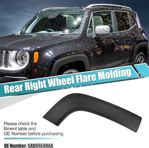 X AUTOHAUX Rear Right Wheel Flare Trim for Jeep Renegade 2015 2016 2017 2018 2019 2020 2021 2022 Rear Right Quarter Panel Fender Trim Replace 5XB66LXHAA in Saudi Arabia
