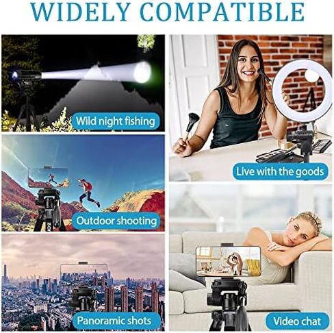 Portable 55-inch Camera Tripod Q111 Lightweight Phone Stand with Phone Holder and Quick Release Plate for DSLR Cameras,Cell Phones,Projector,Webcam,Spotting Scopes Canon EOS Nikon Sony Samsung(Blue) in Saudi Arabia