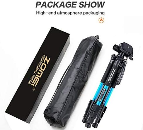 Portable 55-inch Camera Tripod Q111 Lightweight Phone Stand with Phone Holder and Quick Release Plate for DSLR Cameras,Cell Phones,Projector,Webcam,Spotting Scopes Canon EOS Nikon Sony Samsung(Blue) in Saudi Arabia