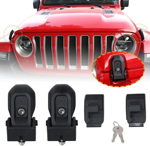 BESTAOO JL Hood Latches with Lock, Original Factory Anti-Theft Hood Latch Kit for 2018-2022 Jeep Wrangler JL JLU & Jeep Gladiator JT, 1 Pair in Saudi Arabia