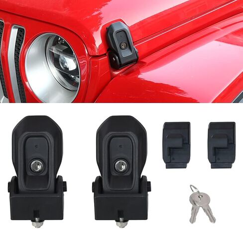 BESTAOO JL Hood Latches with Lock, Original Factory Anti-Theft Hood Latch Kit for 2018-2022 Jeep Wrangler JL JLU & Jeep Gladiator JT, 1 Pair in Saudi Arabia