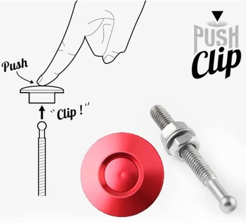 2PCS Pack Quick Release Latch Hood Pin License Plate Lock Clip 1.25" Diameter Aluminum Alloy Car Hood Pins Lock Clip Kit for Bumper Hood License Plate Red in Saudi Arabia