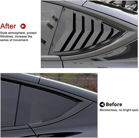 فتحات جانبية للنافذة DXGTOZA لطراز Tesla Y 2020 2021 2022 ستائر غطاء فتحات تهوية مع شريط 3M (أسود) in Kuwait