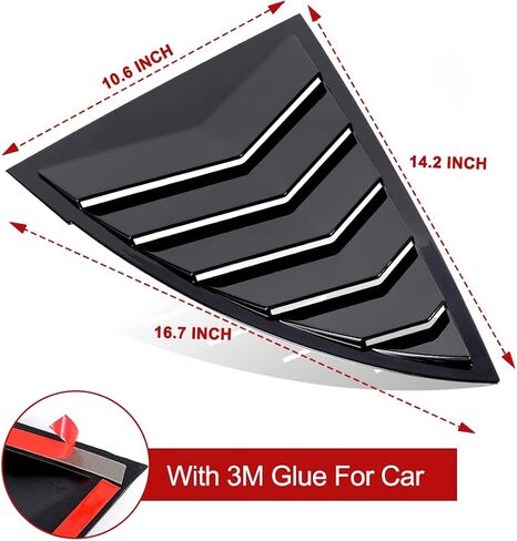 فتحات جانبية للنافذة DXGTOZA لطراز Tesla Y 2020 2021 2022 ستائر غطاء فتحات تهوية مع شريط 3M (أسود) in Kuwait
