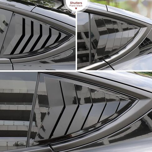 فتحات جانبية للنافذة DXGTOZA لطراز Tesla Y 2020 2021 2022 ستائر غطاء فتحات تهوية مع شريط 3M (أسود) in Kuwait