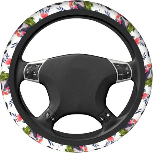 Steering Wheel Cover for Women Men Colorful Fish Art Fishes Sea Life Neoprene Steering Wheel Protector Universal Fit Most Car Sedans SUVs - 15 Inch in Kuwait