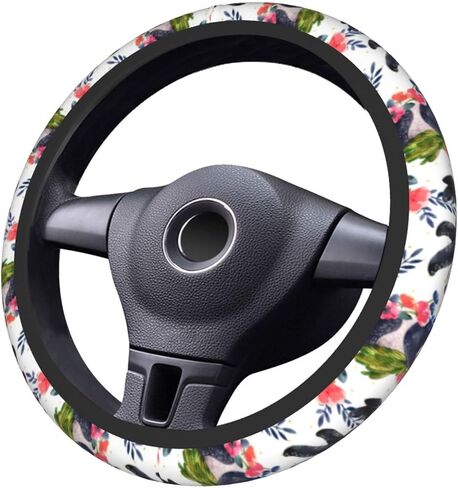 Steering Wheel Cover for Women Men Colorful Fish Art Fishes Sea Life Neoprene Steering Wheel Protector Universal Fit Most Car Sedans SUVs - 15 Inch in Kuwait