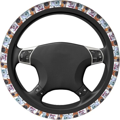 Steering Wheel Cover for Women Men Colorful Fish Art Fishes Sea Life Neoprene Steering Wheel Protector Universal Fit Most Car Sedans SUVs - 15 Inch in Kuwait
