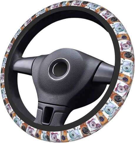 Steering Wheel Cover for Women Men Colorful Fish Art Fishes Sea Life Neoprene Steering Wheel Protector Universal Fit Most Car Sedans SUVs - 15 Inch in Kuwait