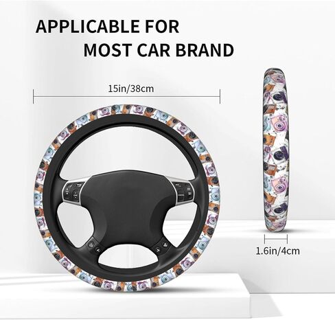 Steering Wheel Cover for Women Men Colorful Fish Art Fishes Sea Life Neoprene Steering Wheel Protector Universal Fit Most Car Sedans SUVs - 15 Inch in Kuwait