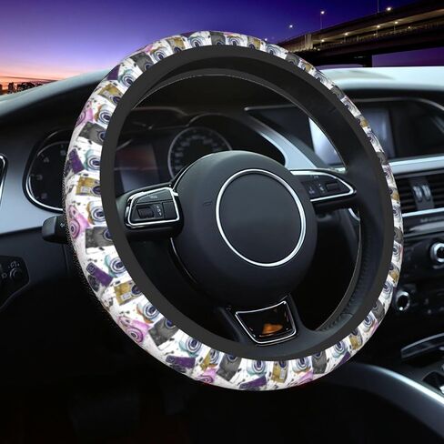 Steering Wheel Cover for Women Men Colorful Fish Art Fishes Sea Life Neoprene Steering Wheel Protector Universal Fit Most Car Sedans SUVs - 15 Inch in Kuwait