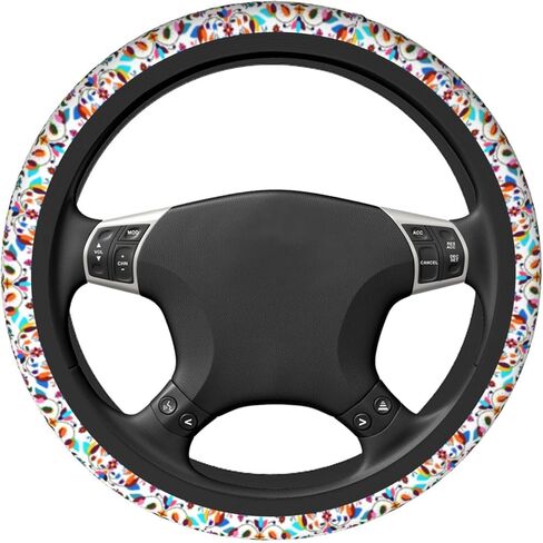 Steering Wheel Cover for Women Men Colorful Fish Art Fishes Sea Life Neoprene Steering Wheel Protector Universal Fit Most Car Sedans SUVs - 15 Inch in Kuwait