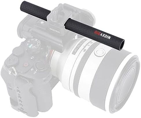 NICEYRIG 15mm Carbon Fiber Rod 4'' Short Rod for Camera Cage Rig, Top Handle, 15mm Rail Block [Pack of 2] - 554 in Kuwait