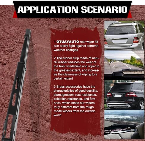 استبدال شفرة ممسحة الزجاج الأمامي الخلفية من OTUAYAUTO لسيارة Chevy Traverse 09-16، Jeep Cherokee 84-01، Ford Explorer 06-10، GMC Terrain 10-17 in Kuwait