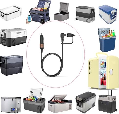 كابل سلك طاقة MicroOutdoor 12/24 فولت تيار مستمر لثلاجة السيارة، ولاعة السجائر بسلك الطاقة وقابس صندوق تبريد السيارة مع ثلاجة صغيرة، محول قابس 12 فولت لمعظم العلامات التجارية المحمولة لثلاجة السيارة in Kuwait