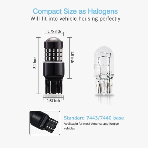 AUTOGINE 4 X Super Bright 9-30V 7440 7441 7443 7444 992 لمبات LED 3014 54-EX شرائح مع جهاز عرض لأضواء إشارة الانعطاف، أضواء جانبية، أصفر كهرماني in Kuwait