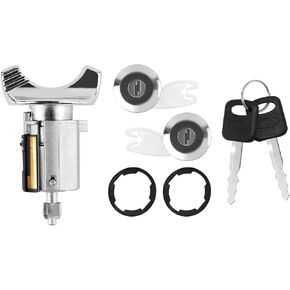 C-42-150+DP-42-122 Chrome Ignition Switch Lock Cylinder&2 Chrome Door Locks Cylinders W/2 Keys for Ford F150/F250/F350 Pickup 1992-95, Bronco,E150/250/350 1992-95,Ranger 1995& Mercury Grand Marquis