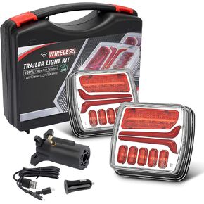 مجموعة أضواء المقطورة المغناطيسية اللاسلكية من كافوبار، ضوء سحب قابل لإعادة الشحن مع جهاز إرسال 7 إلى 4 اتجاهات للشاحنات والمقطورات وRVs وسيارات الدفع الرباعي والتخييم قطعتين in Kuwait