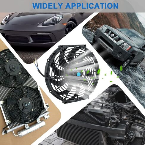 7 Inch Universal Slim Fan Push Pull Electric Radiator Cooling Fan 12V 80W with Mount Kit in Kuwait