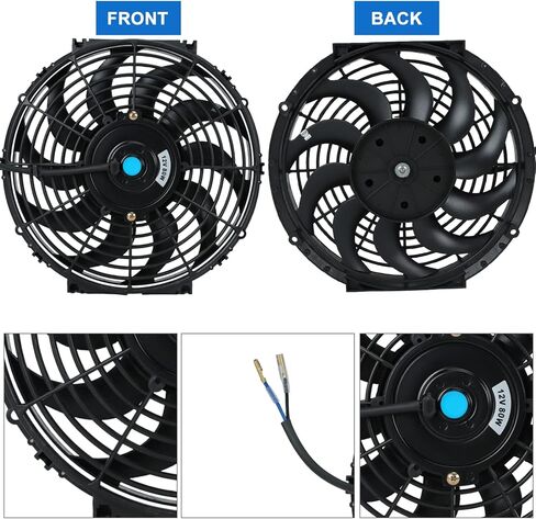 7 Inch Universal Slim Fan Push Pull Electric Radiator Cooling Fan 12V 80W with Mount Kit in Kuwait