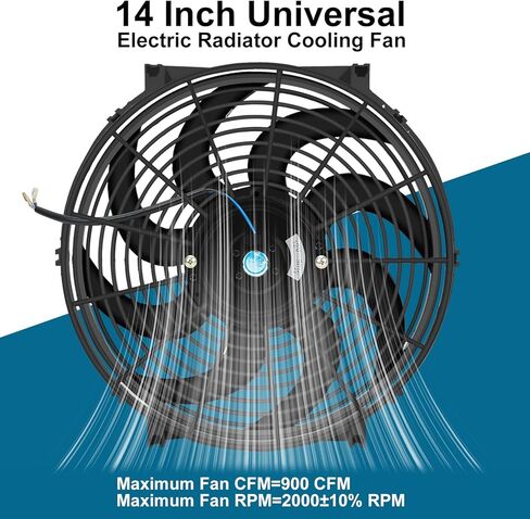 7 Inch Universal Slim Fan Push Pull Electric Radiator Cooling Fan 12V 80W with Mount Kit in Kuwait
