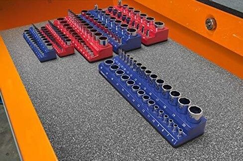 Olsa Tools Magnetic Socket Holder | 1/2-inch Drive | Metric | Purple | Holds 19 Sockets | Professional Quality Tools Organizer in Kuwait