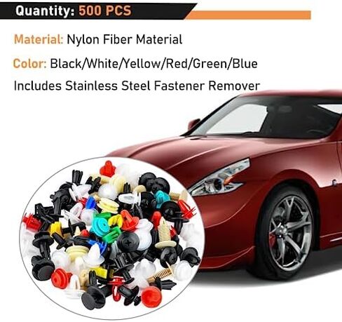 جوو ايه سي سي مجموعة ادوات ازالة الحواف من 238 قطعة، مجموعة مشابك تثبيت ممتص الصدمات ودبوس دفع تلقائي لازالة الاطراف الطرفية ومشابك كيبل لاصق ومجموعة فك لوحة السيارة وراديو السيارة كماشة مشبك تلقائي in Kuwait