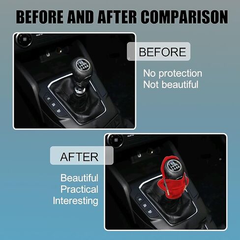 لوبو قطعتان من غطاء ناقل الحركة في السيارة، غطاء ناقل الحركة، غطاء هودي لمقبض ناقل الحركة، سترة مضحكة، اكسسوارات مبتكرة للسيارات (احمر + ازرق) in Kuwait