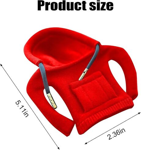 لوبو قطعتان من غطاء ناقل الحركة في السيارة، غطاء ناقل الحركة، غطاء هودي لمقبض ناقل الحركة، سترة مضحكة، اكسسوارات مبتكرة للسيارات (احمر + ازرق) in Kuwait